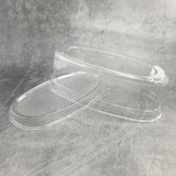 HG202 | Clear Oval Cheese Cake Container W/ Lid | 9.45x5.12x3.25" - Open