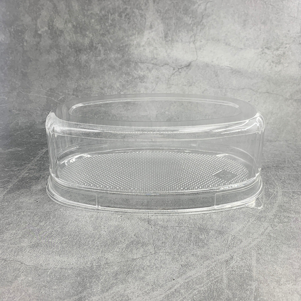 HG202 | Clear Oval Cheese Cake Container W/ Lid | 9.45x5.12x3.25" - 300 Sets