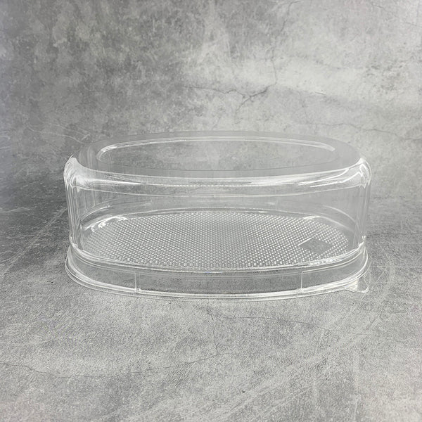 HG202 | Clear Oval Cheese Cake Container W/ Lid | 9.45x5.12x3.25