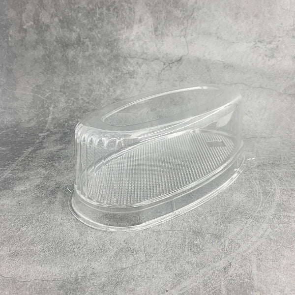 HG202 | Clear Oval Cheese Cake Container W/ Lid | 9.45x5.12x3.25