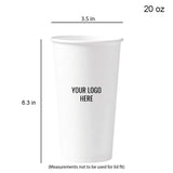 Custom Printed White Paper Hot Cup - 50,000 pcs Min (Single Color Only)