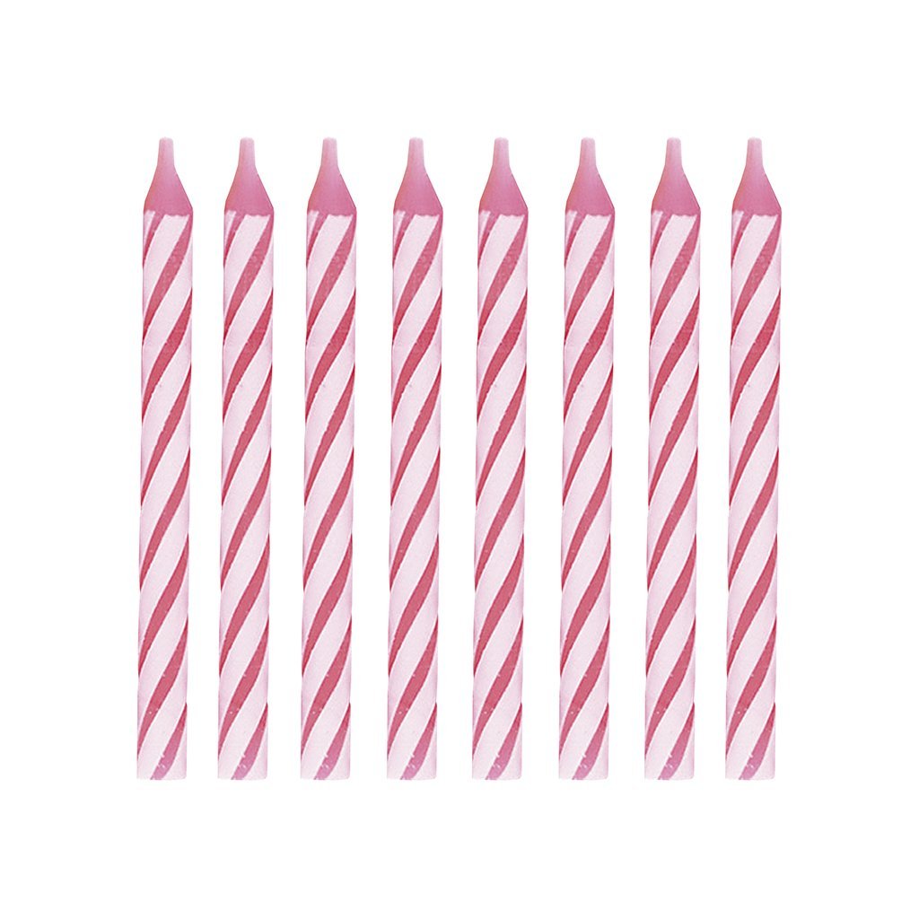 2.5" Pink Striped Cake Candles - 1000 Pcs - HD Plastic Product (Canada). Inc