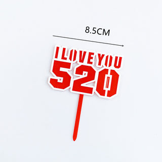 Buy red-520 Valentine's Day Acrylic Cake Topper - 10 Pcs