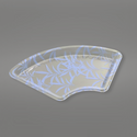 #3102 PET Base | Clear Large Fan-Shaped Sushi Tray (Base Only) - 200 Pcs - HD Bio Packaging