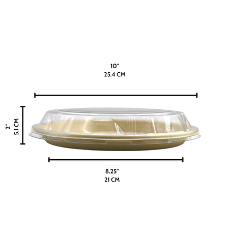 #2201 | 10" Eco-friendly Sugarcane Sushi Party Tray W/ Plastic Lid - 100 Sets - HD Bio Packaging