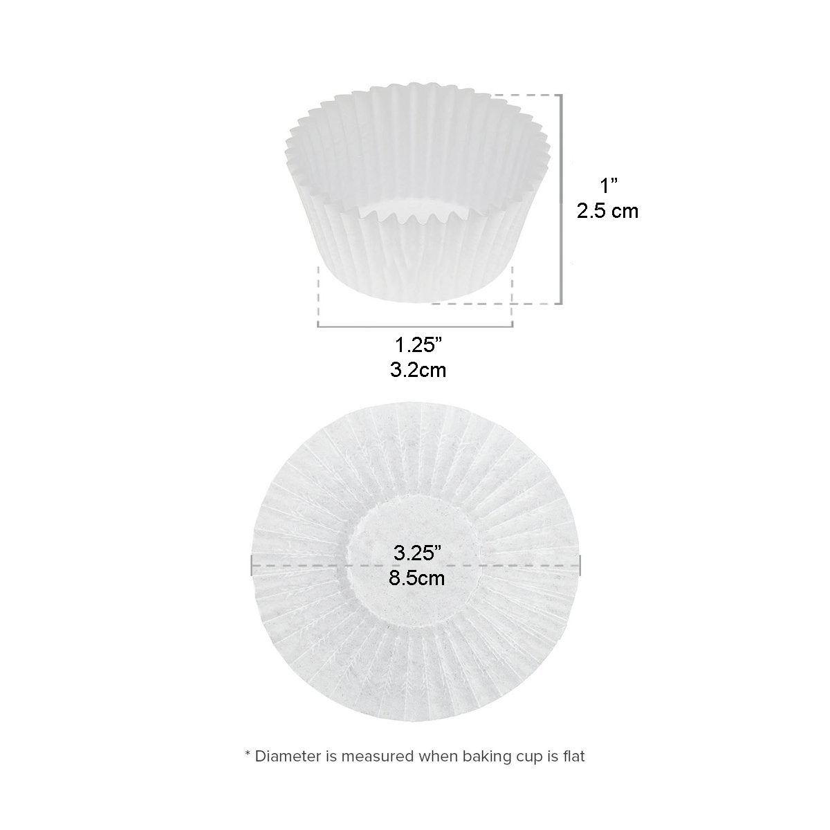 3.25" White Round Baking Paper Cup - 10000 Pcs