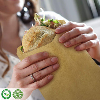 Eco-Friendly Kraft Gusseted Greaseproof Paper Sandwich Bags | 6x2x9” - 1000 Pcs