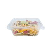 PLS-32 | 32oz PET Clear Rectangular Hinged Safety Lock Salad Container - 200 Sets