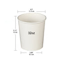 #32D | 32oz Eco-friendly White Paper Soup Cup (Base Only) - 500 Pcs - HD Bio Packaging