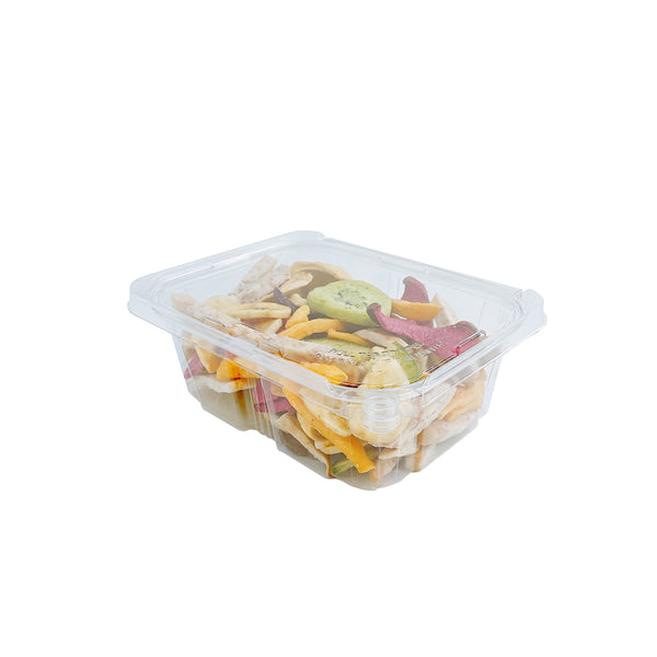 PLS-32 | 32oz PET Clear Rectangular Hinged Safety Lock Salad Container - 200 Sets