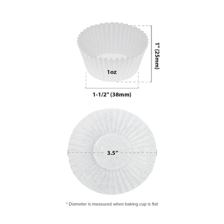 3.5" White Round Baking Paper Cup - 10000 Pcs - HD Plastic Product (Canada). Inc