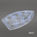 #7103 PET | Big Blue Maple Pattern Boat Sushi Tray W/ Lid - 100 Sets - HD Bio Packaging