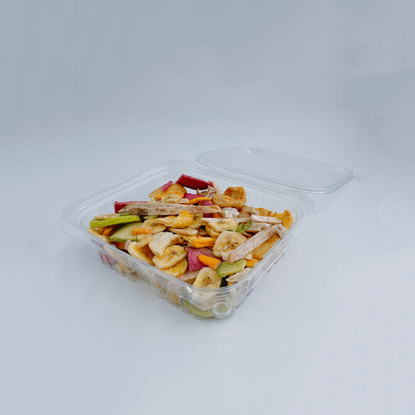 PLS-35 | 35oz PET Clear Rectangular Hinged Safety Lock Salad Container - 150 Sets