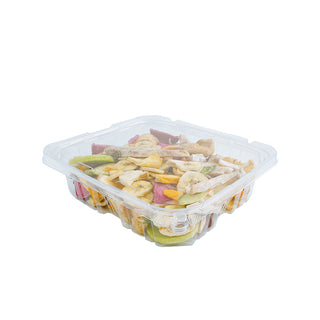 (21% OFF SALE) PLS-48 | 48oz PET Clear Rectangular Hinged Safety Lock Salad Container - 150 Sets