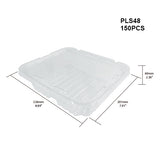 PLS-48 | 48oz PET Clear Rectangular Hinged Safety Lock Salad Container - 150 Sets