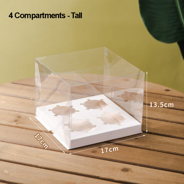 (2 Regular & 4 Regular & 4 Tall & 6 Tall & 12 Tall In Stock!) Clear Cupcake Box | Fits 2/4/6/12 Cupcakes Or Muffins - 10 Sets