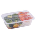  16oz Microwaveable PP Clear Rectangular Food Container with  Chinese takeout inside