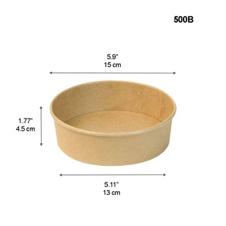 #500B | 18oz Eco-friendly Kraft Round Paper Bowl (Base Only) - 300 Pcs - HD Bio Packaging
