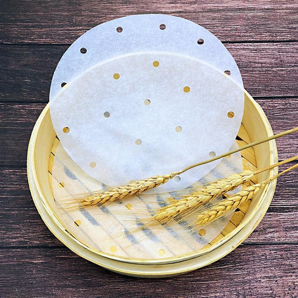 100pcs Air Fryer Liners, Vancens 9 inch Bamboo Steamer Liners