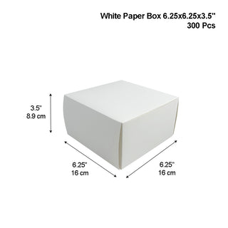 Eco-Friendly White Square Cake Paper Box | 6.25x6.25x3.5