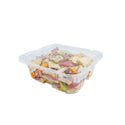 PLS-64 | 64oz PET Clear Rectangular Hinged Safety Lock Salad Container - 150 Sets