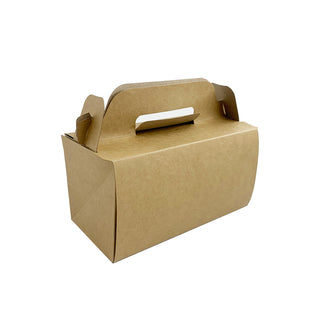 Eco-Friendly Kraft Cake Box with handle in a white background hdbiopak