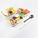 T-750 | 25oz Microwaveable PP Clear Rectangular Food Container | 2 Compartment (Base Only) - 500 Pcs