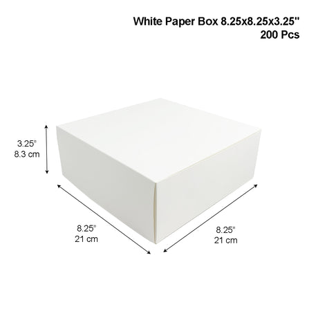 Eco-Friendly White Square Cake Paper Box  white background