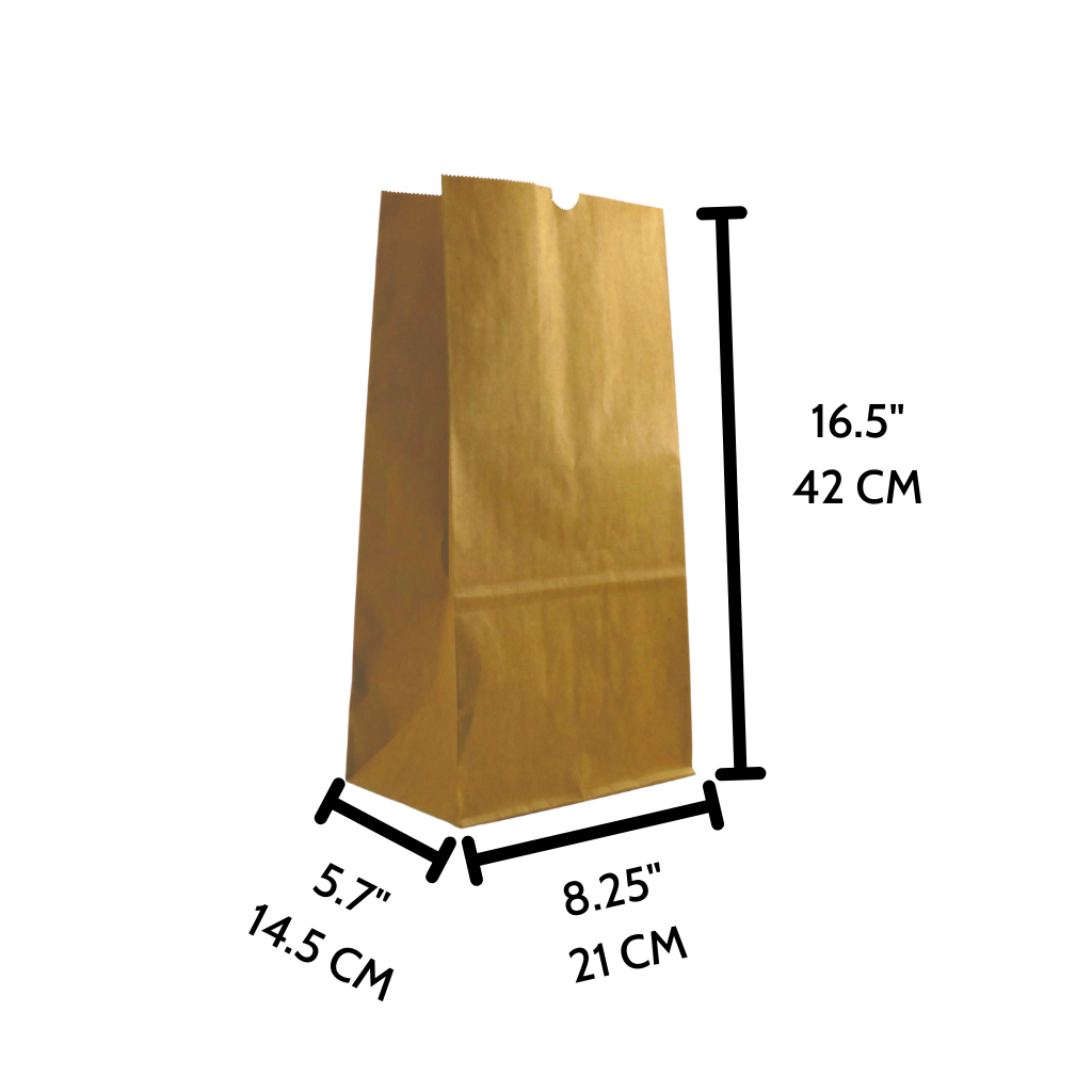 HD-8616 #525 | 25lb Eco-Friendly Paper Kraft Checkstand Bag | 8.25x5.7x16.5" - 400 Pcs