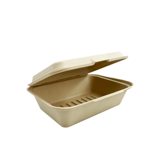 80512 | Eco-friendly Sugarcane Rectangular Clamshell Food Container |  7x5x3