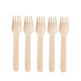 6.2" Individually Paper Wrapped Compostable Wooden Fork - 1000 Pcs