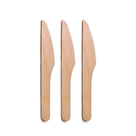 6.5" Compostable Wooden Knife - 1000 Pcs