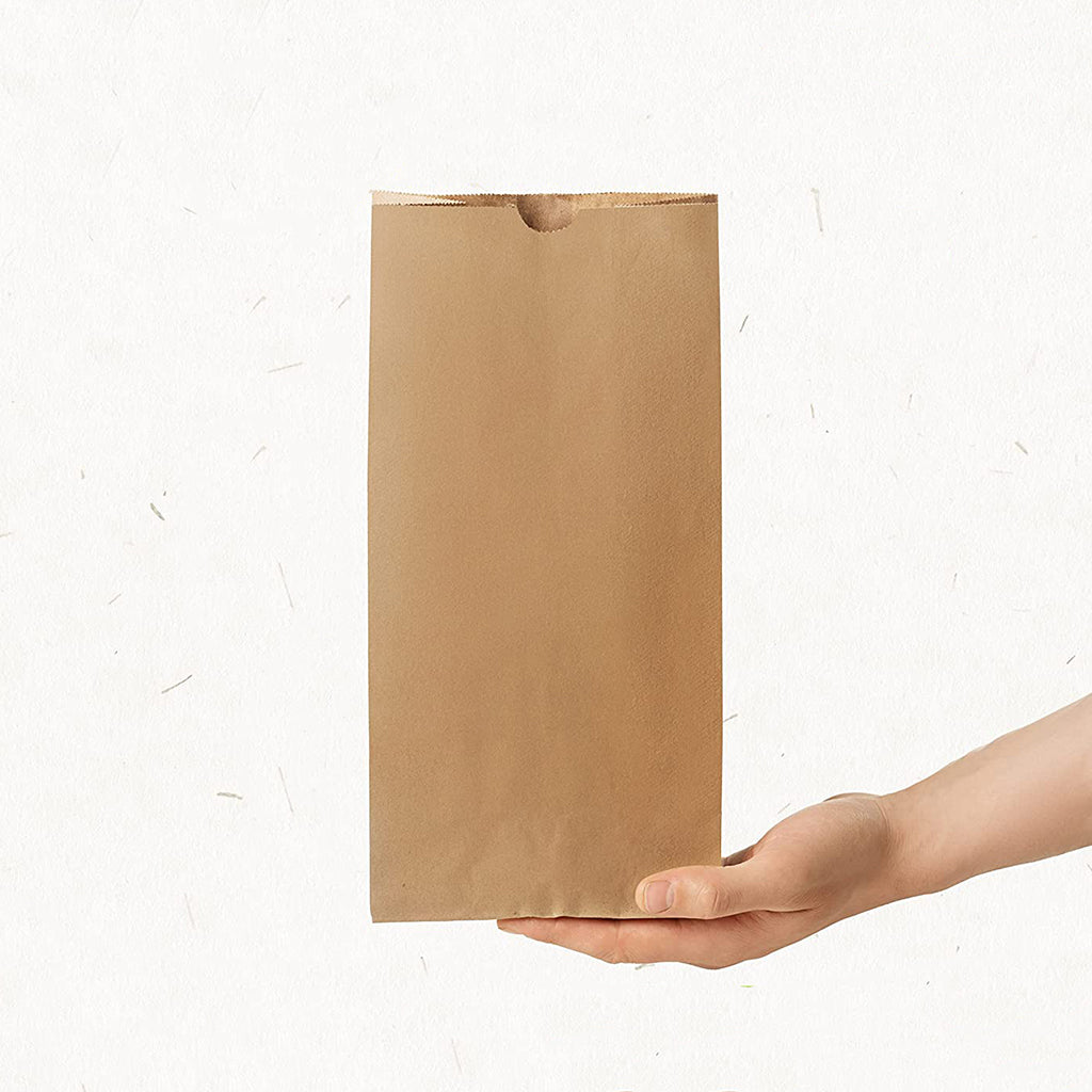 8lb | Eco-Friendly Paper Kraft Bakery Bag | 6.25x4x12.375" - 500 Pcs