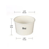 #8D | 8oz Eco-friendly White Paper Soup Cup (Base Only) - 500 Pcs