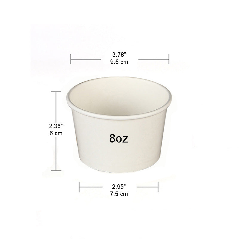 #8D | 8oz White Paper Soup Cup Food Container | 96mm Top - 500 Pcs – HD ...