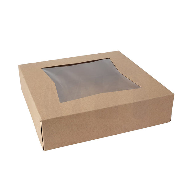 Kraft Cake Paper Box W/ Window Brown