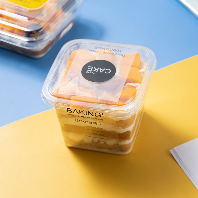 12oz Take Out Square Clear Plastic Mousse Box W/ Lid - 200 Sets – HD ...