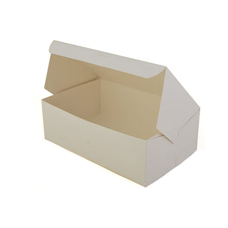 Eco-Friendly White Rectangular Cake Paper Box Opened