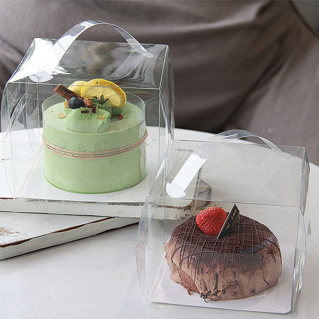 Clear Square Cake Box W/ Handle & Board | Ideal for 3