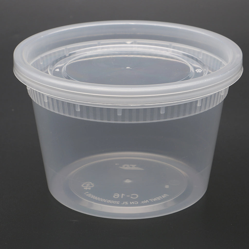 16oz Microwaveable PP Leak-resistant Translucent Deli Container W/ Lid