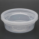 8oz Microwaveable PP Leak-resistant Translucent Deli Container with Lid Container in grey background