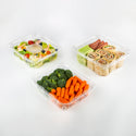 PLS-48 | 48oz PET Clear Rectangular Hinged Safety Lock Salad Container - 150 Sets