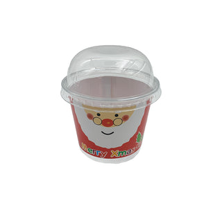 2020205 | 9oz Christmas Dessert Cup W/ Lid (No Hole) - 500 Sets