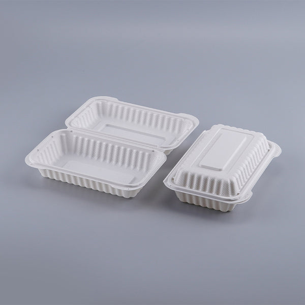 #EP28 | Microwavable PP White Rectangular Clamshell Food Container | 8x4.9x2.6