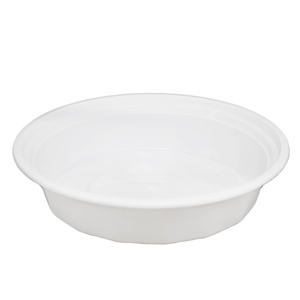 F-7024 | TD 24oz Microwaveable PP White Round Food Container W/ Lid (No hole) - 150 Sets