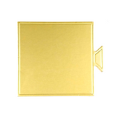 3.54x3.54" Golden Square Cake Paper Pad W/ Handle - 100 Pcs