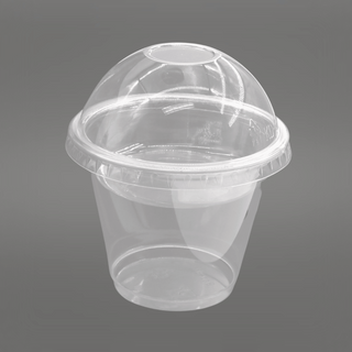 Choice 32 oz. Clear PET Plastic Cold Cup With Dome Lid With No Hole -  50/Pack
