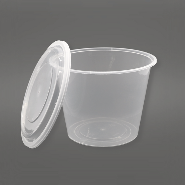FS-459 | 66oz Microwaveable PP Leak-resistant Clear Round Deli Container W/ Lid - 180 Sets
