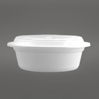 HD 32oz Microwaveable PP White Round Container  front