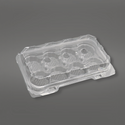F1380 PET | 8 Egg Tart Clear Rectangular Hinged Container - 200 Pcs